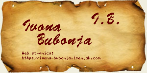 Ivona Bubonja vizit kartica